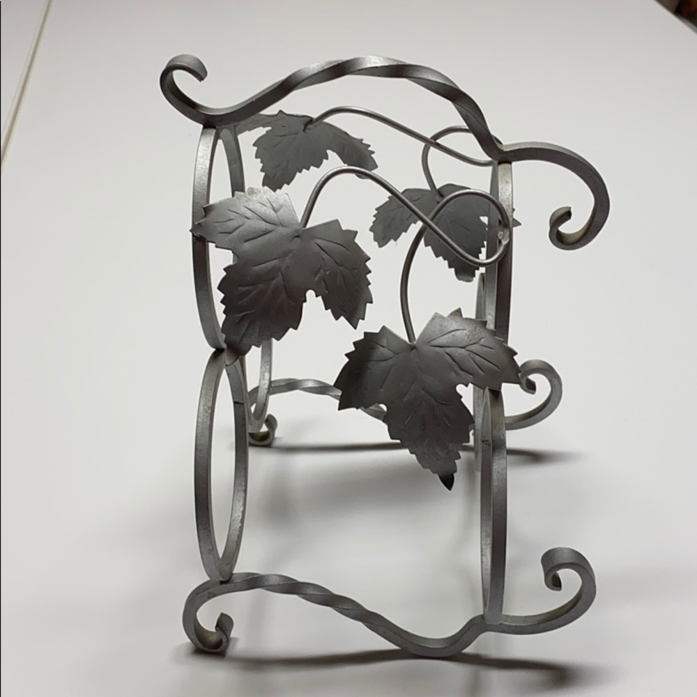 Wrought iron Wine Rack  painted matte silver